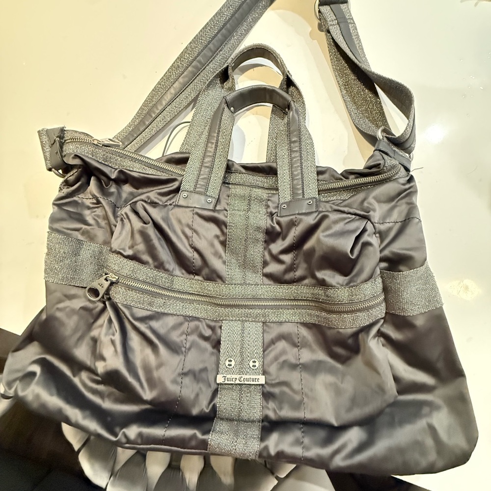 Y2K Juicy Couture Gray and White Interior Tote